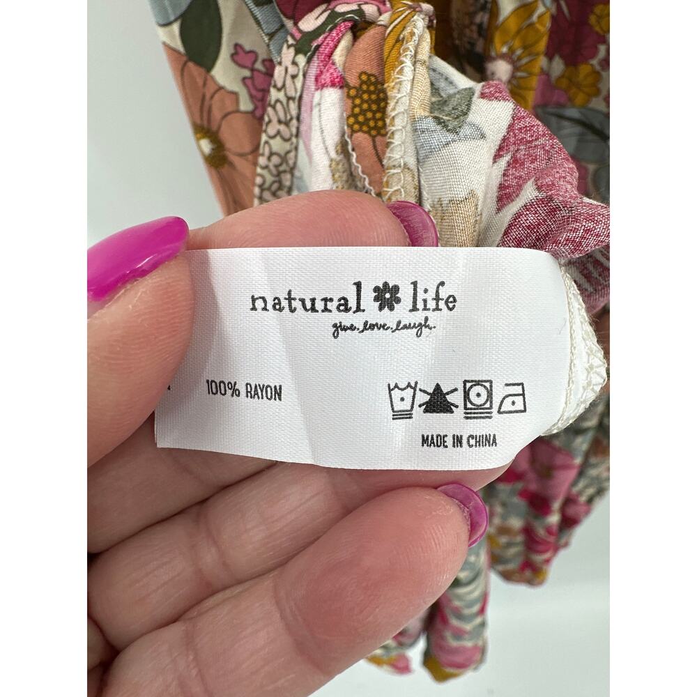 Natural Life Patti Side Slit Maxi Dress in Summer floral Size Large NWT - Picture 7 of 8